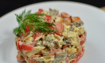 Рецепты салата с маринованными шампиньонами